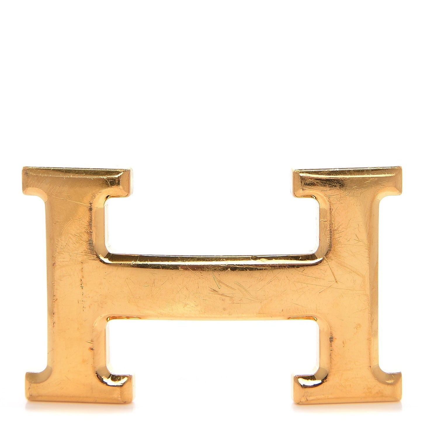 Polished 32mm H Belt Buckle Gold