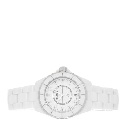 Chanel Stainless Steel Ceramic Diamond 38mm J12 Quartz Watch White 2 of 4