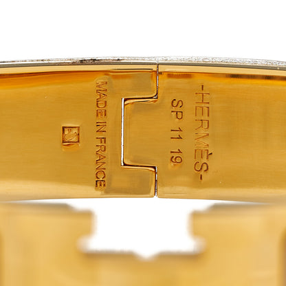 Hermes Enamel Narrow Clic Clac H Bracelet GM Marron Glace 4 of 5