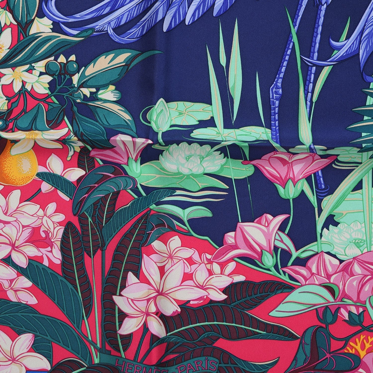 Hermes Silk Tatouage Flamingo Party Scarf 90 5 of 7