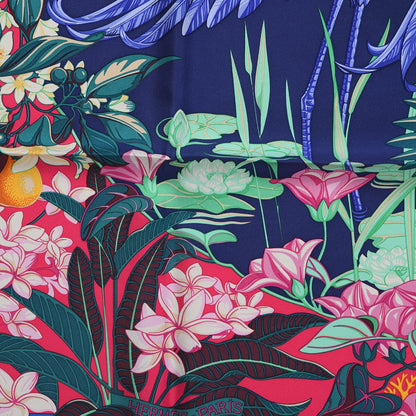 Hermes Silk Tatouage Flamingo Party Scarf 90 5 of 7