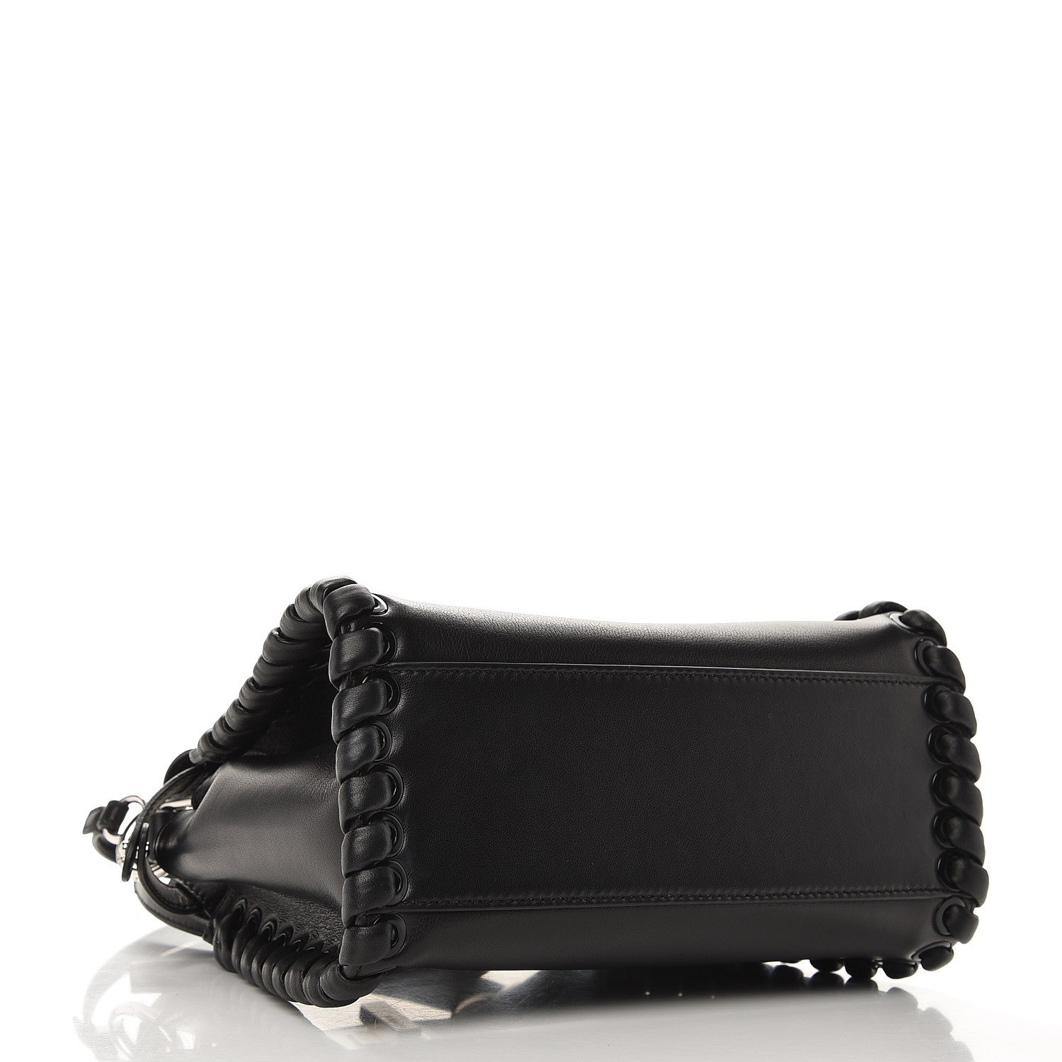 Fendi Nappa Lace Up Mini Peekaboo Iconic Satchel Black 5 of 8