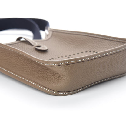 Hermes Taurillon Clemence Amazone Evelyne TPM Etoupe Bleu Indigo 7 of 9