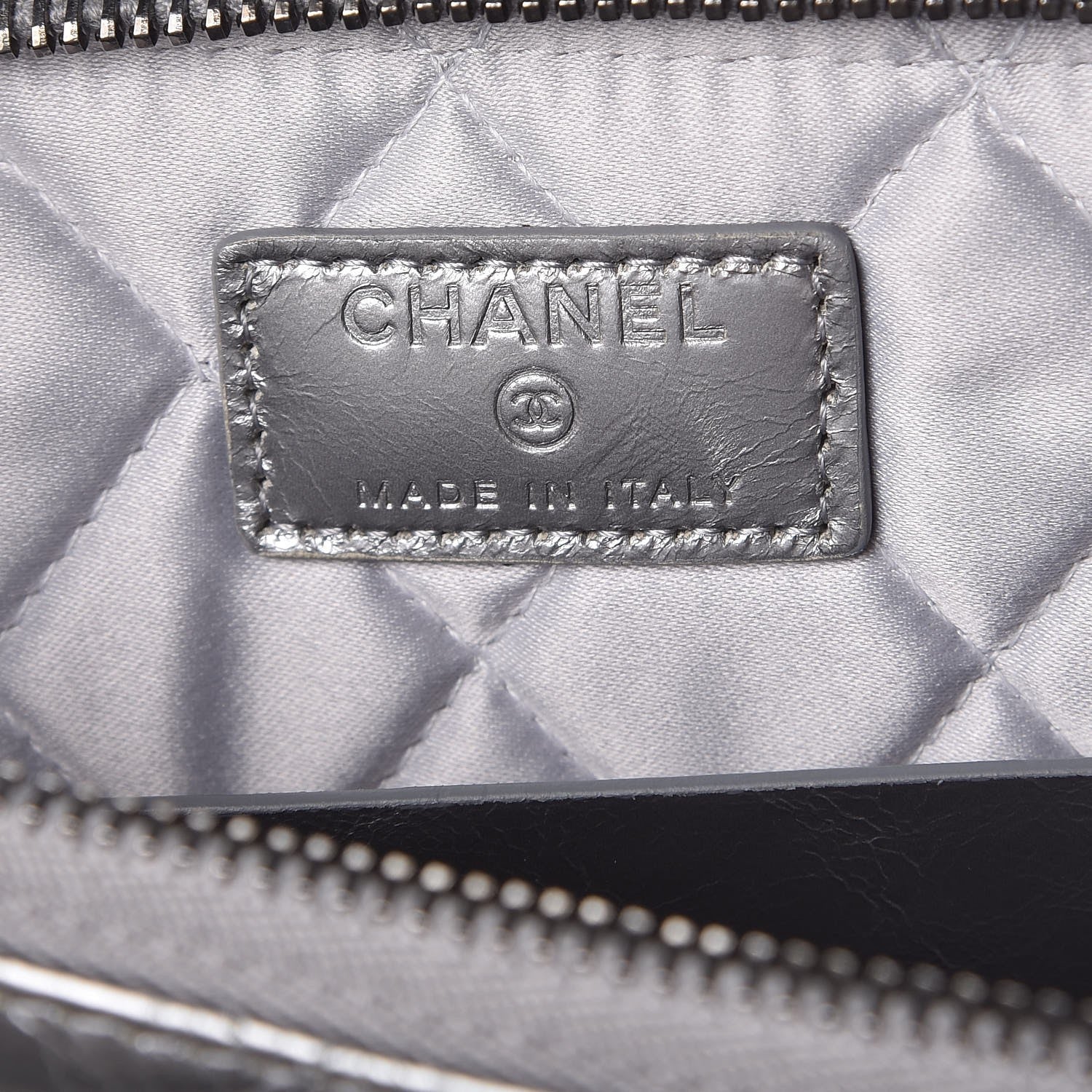 Chanel Metallic Aged Calfskin Quilted Medium Document Portfolio Holder Silver 6 of 8