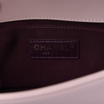 Chanel Caviar Suede Calfskin Chevron Quilted Small Boy Flap Light Pink 8 of 10