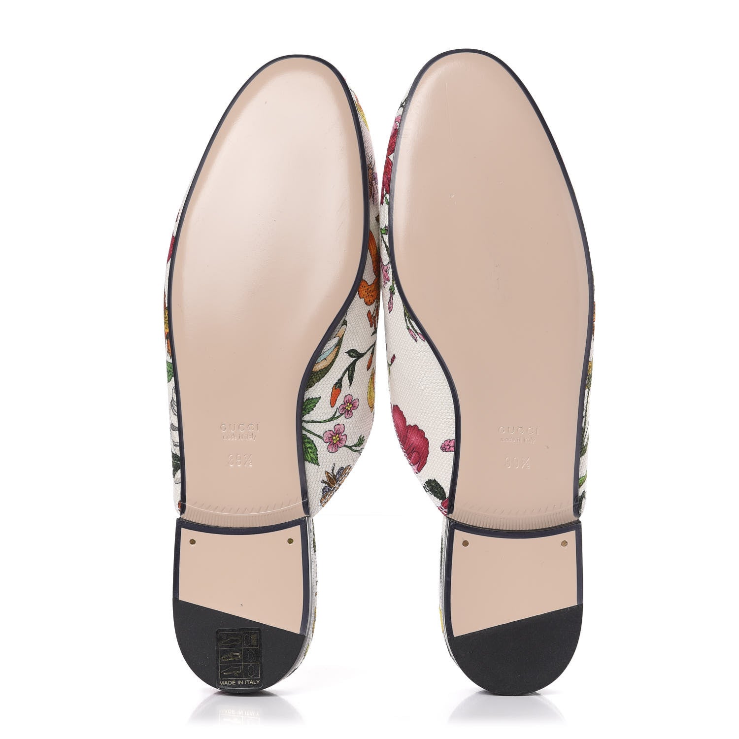 Gucci Canvas Flora Womens Princetown Slippers 39.5 White Multicolor 5 of 9