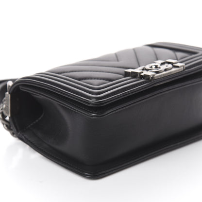 Chanel Calfskin Chevron Quilted Small Boy Flap Black 7 of 8