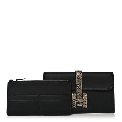 Hermes Swift Lizard Jige Touch Duo Clutch Black Ombre 2 of 13