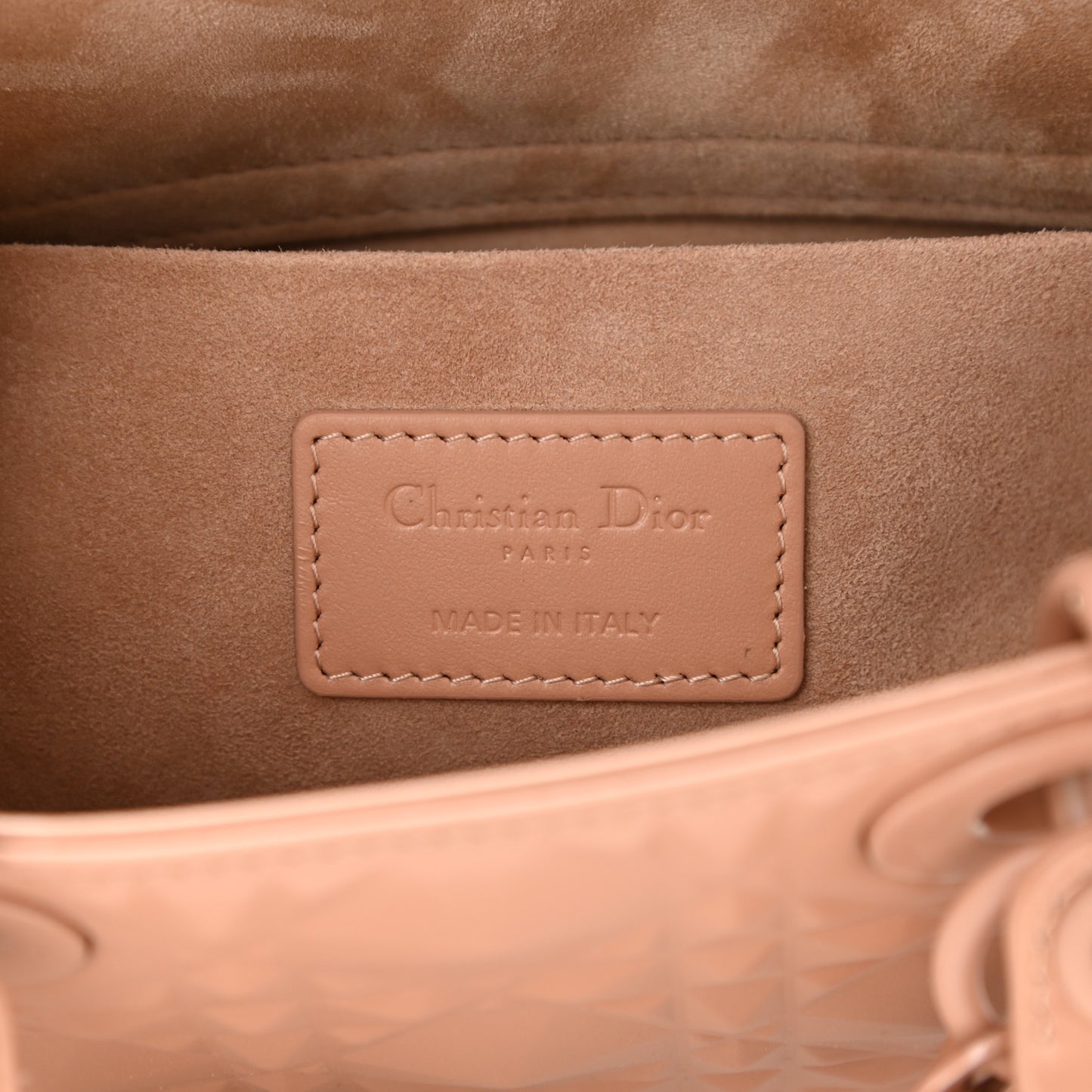 Calfskin Cannage Diamond Medium Lady D-Joy Rose Des Vents