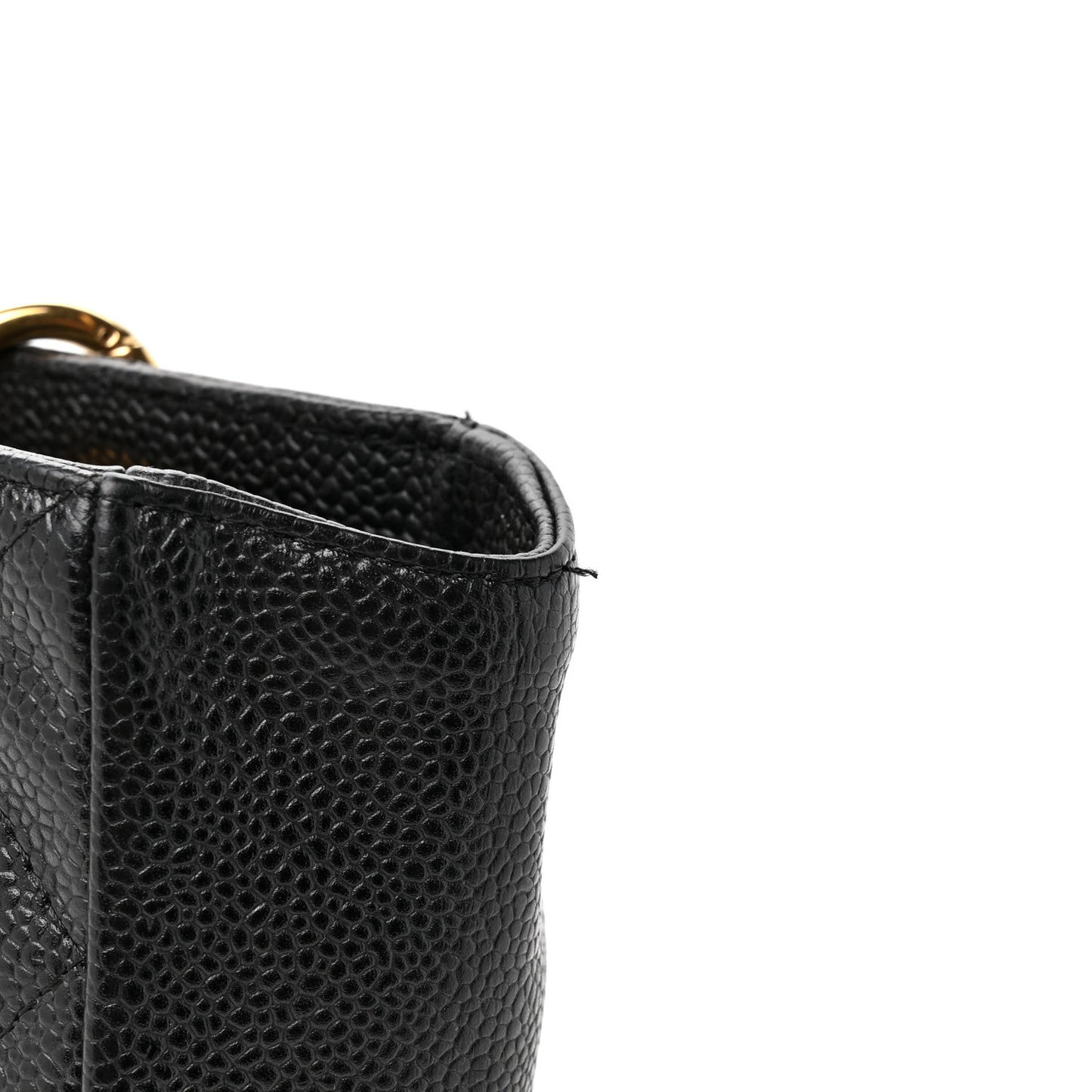 Caviar Quilted Petit Shopping Tote PST Black