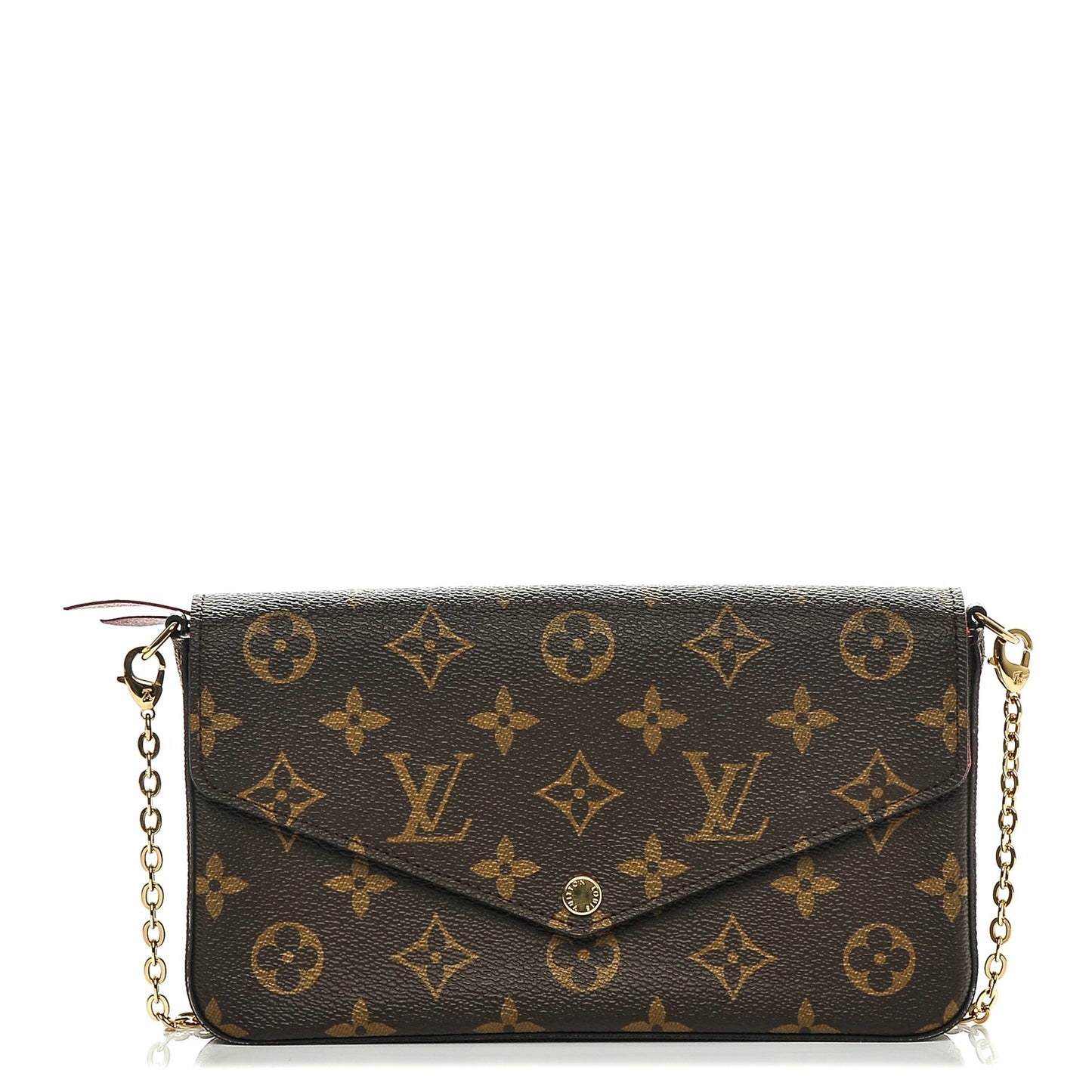 Monogram Pochette Felicie Chain Wallet Fuchsia