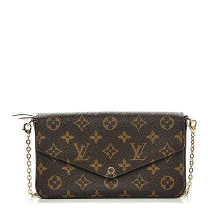 Louis Vuitton Monogram Pochette Felicie Chain Wallet Fuchsia 1 of 8