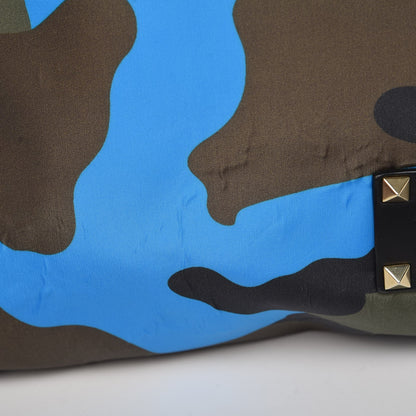 Valentino Garavani Nylon Camouflage Rockstud Reversible Tote Green Blue Fluo 11 of 14