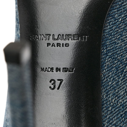 Saint Laurent Denim Classic Paris Escarpin V 105 Skinny Pumps 37 Light Blue 8 of 12