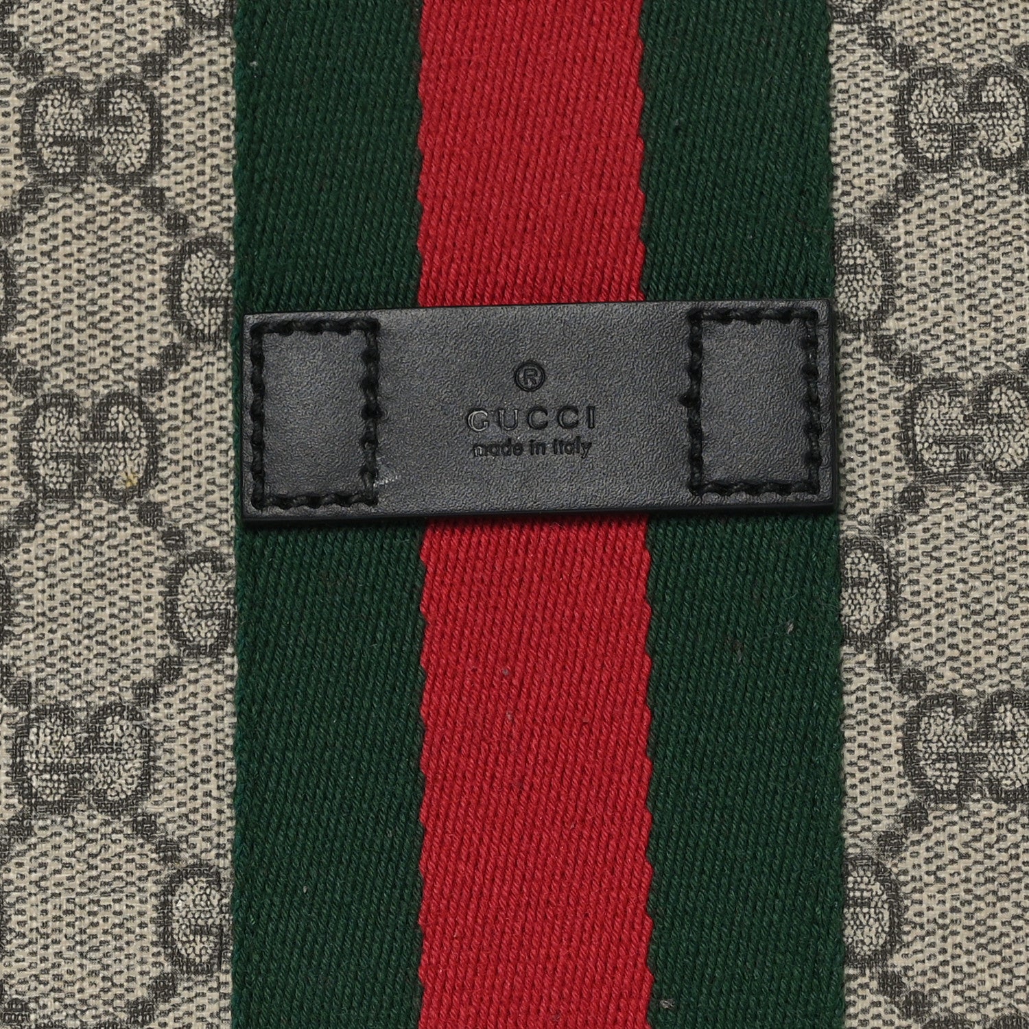 Gucci GG Supreme Monogram Web Messenger Bag Black 7 of 9