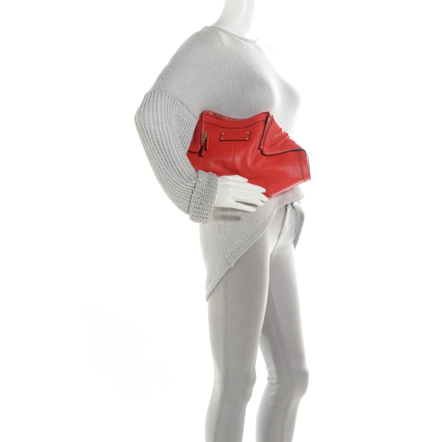 Alexander McQueen Calfskin De Manta Clutch Red 2 of 7