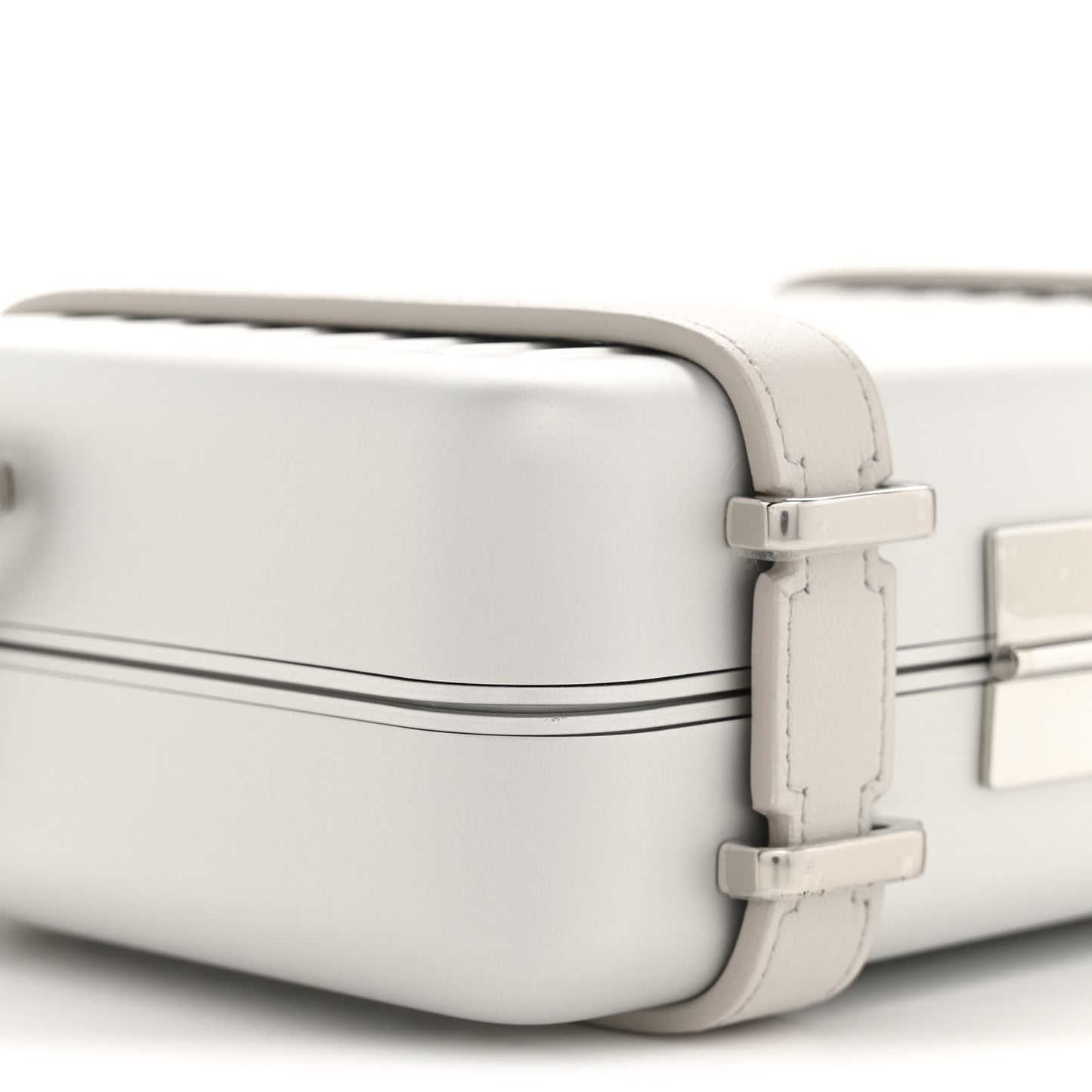 X RIMOWA Aluminum Personal Clutch On Strap Silver