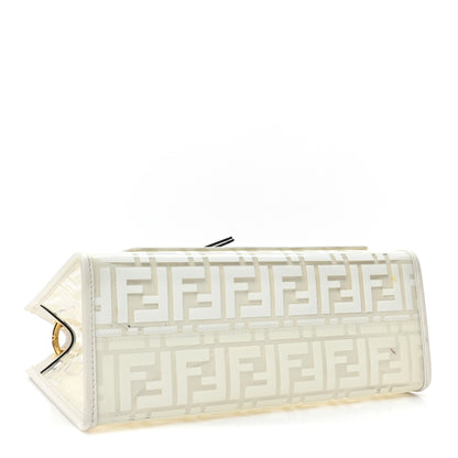 Fendi TPU FF Vitello Century Plexiglass Small Runaway Shopper Tote White 4 of 13