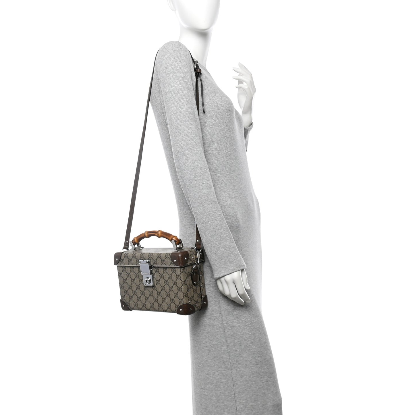 GG Supreme Monogram Globe-Trotter Beauty Case Brown