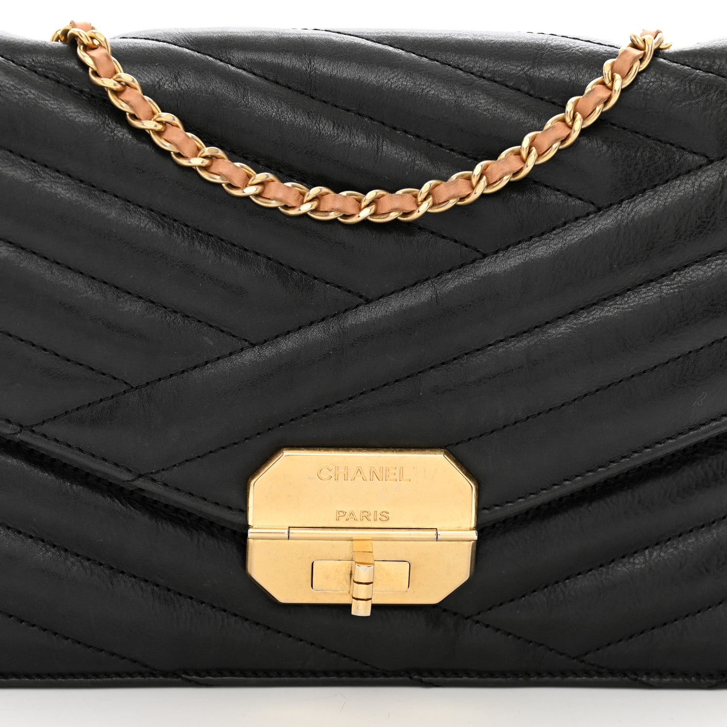 Chanel Calfskin Gabrielle Chevron Flap Black 5 of 12