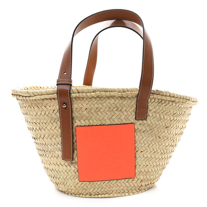 Loewe Raffia Basket Tote Bag Natural Tan Orange 1 of 11