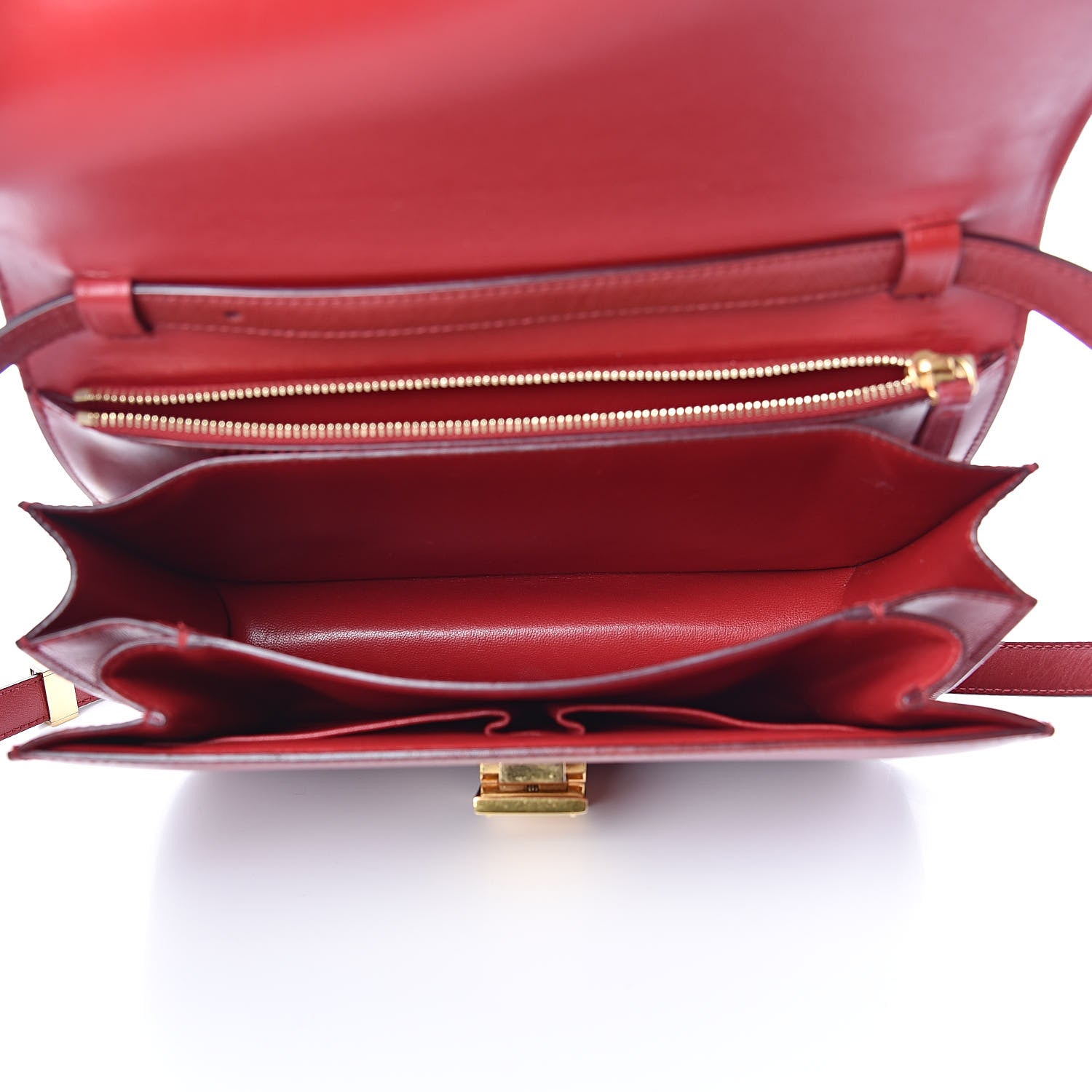 Celine Box Calfskin Medium Classic Box Flap Bag Red 5 of 17