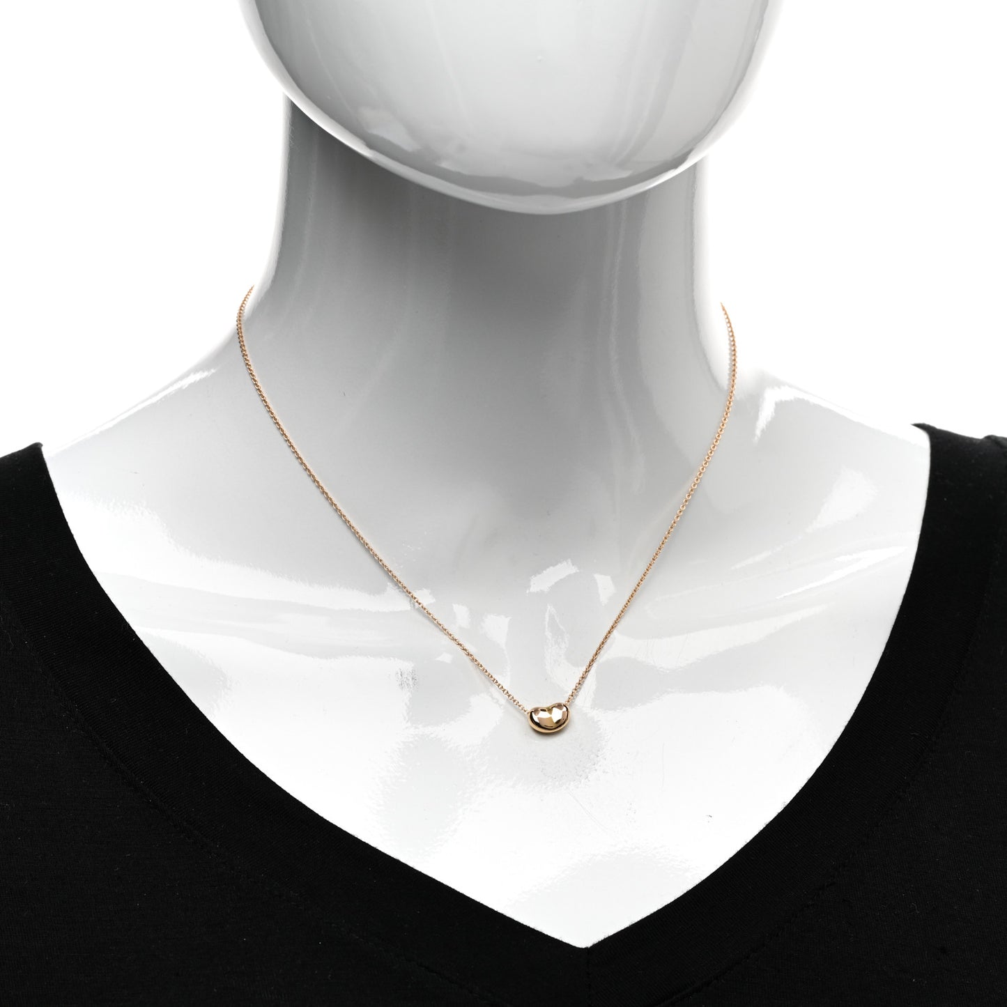 18K Rose Gold 9mm Elsa Peretti Bean Pendant Necklace