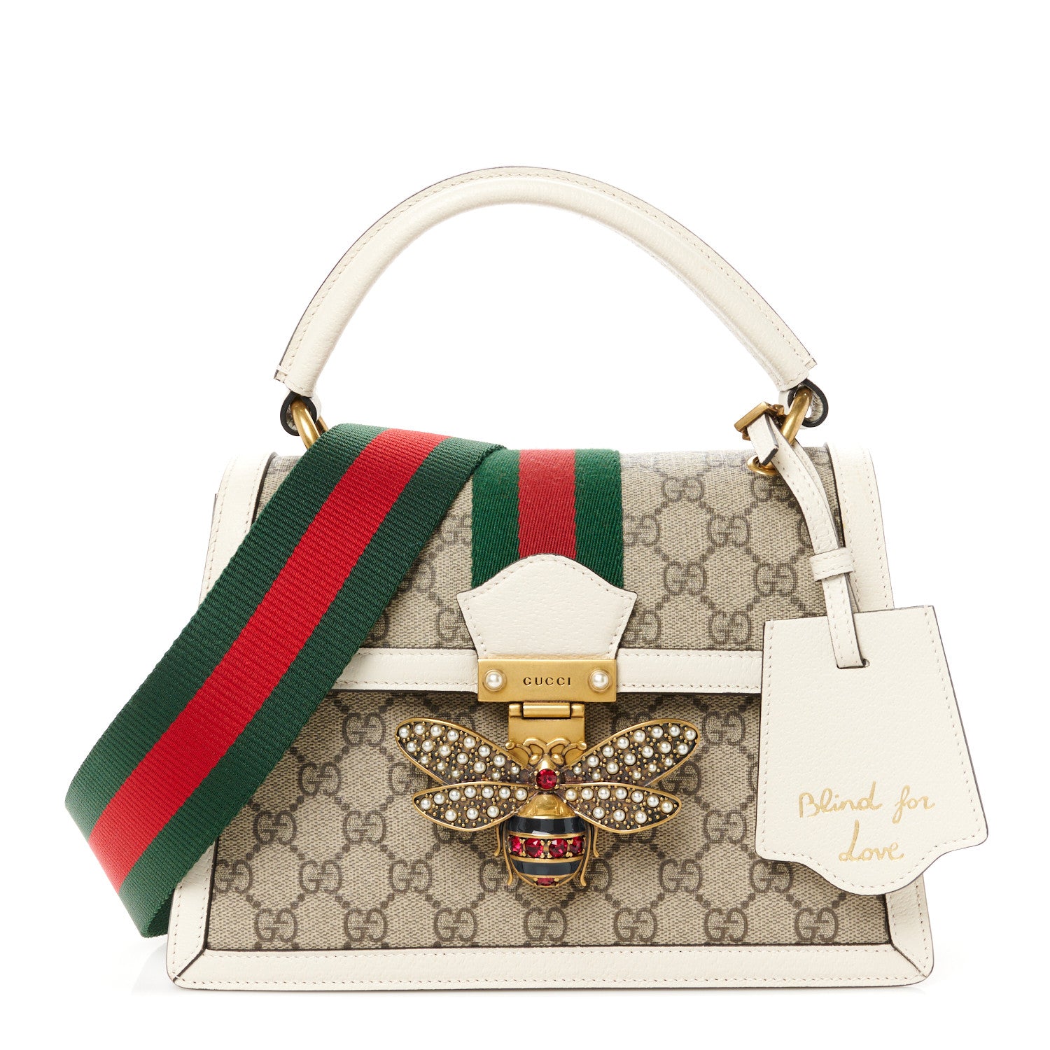 Gucci GG Supreme Monogram Small Queen Margaret Top Handle Bag White 1 of 12