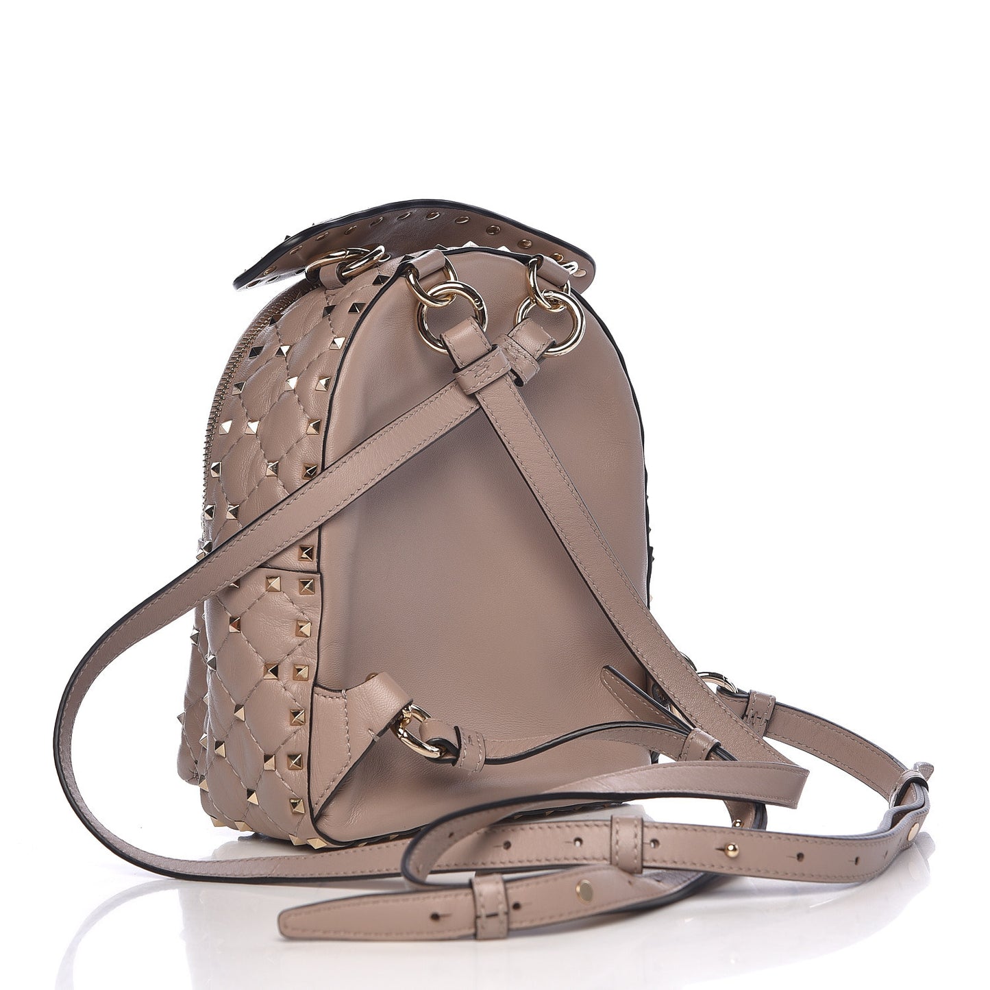 Nappa Quilted Mini Rockstud Spike Backpack Poudre