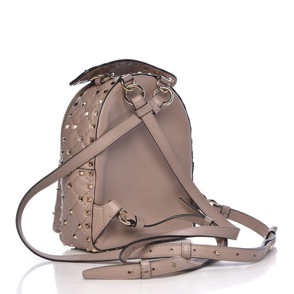 Valentino Garavani Nappa Quilted Mini Rockstud Spike Backpack Poudre 3 of 9