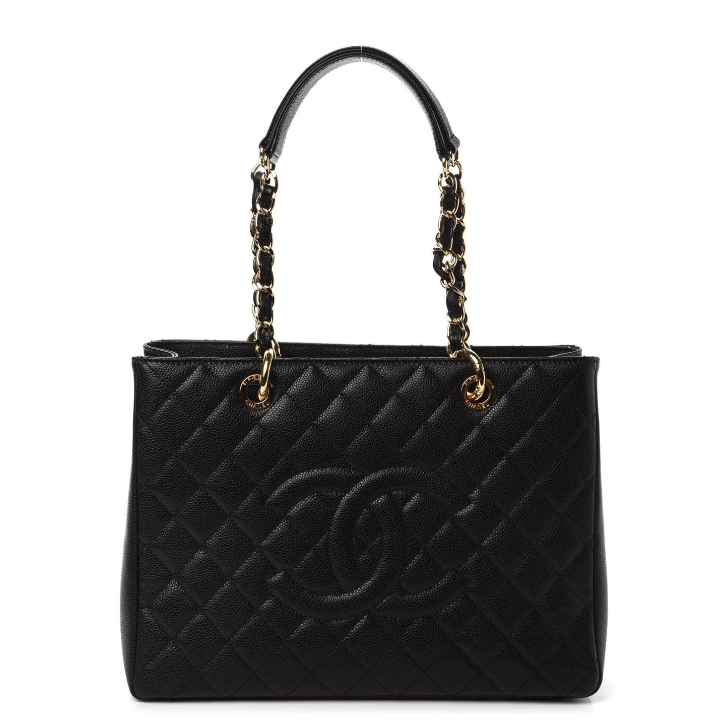 Caviar Quilted Grand Shopping Tote GST Black
