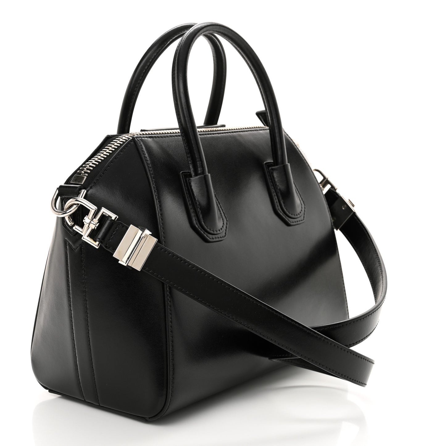 Shiny Lord Calfskin Small Antigona Black