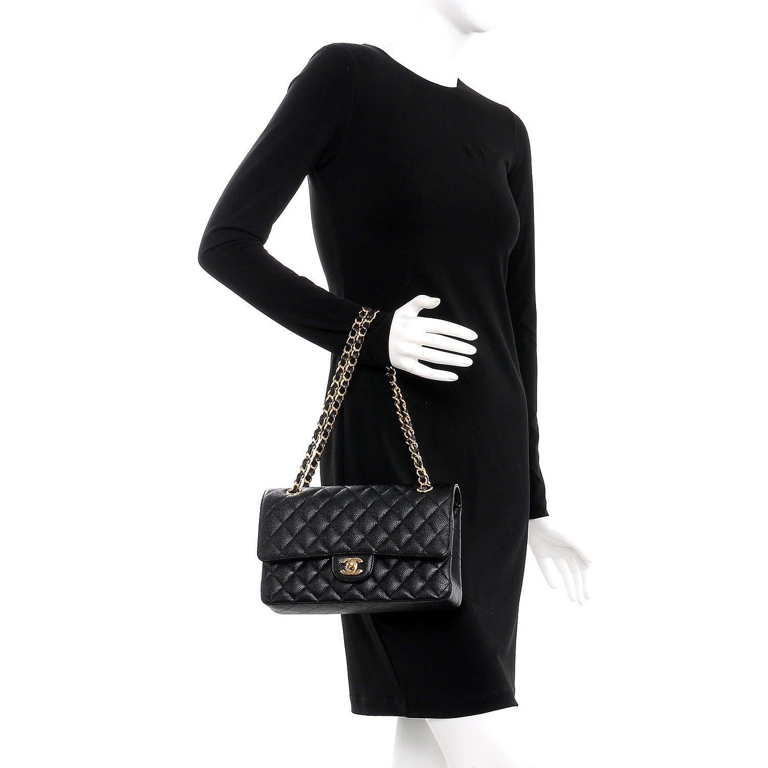 Chanel Caviar Quilted Medium Double Flap Black 3 of 8