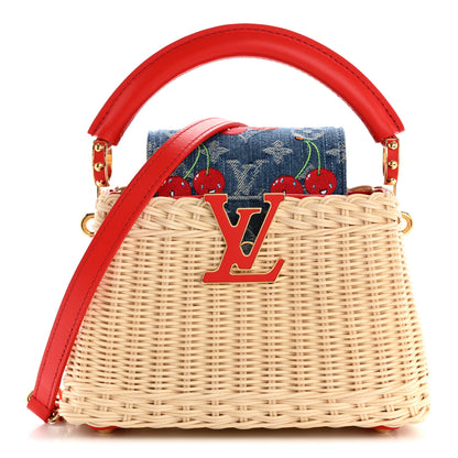Louis Vuitton LV X TM Rattan Denim Calfskin Cerises Capucines Mini 1 of 10