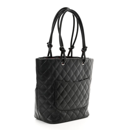 Chanel Calfskin Quilted Medium Cambon Tote Black White 3 of 15