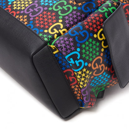 Gucci GG Supreme Monogram Psychedelic Medium Double Buckle Backpack Black Multicolor 3 of 7