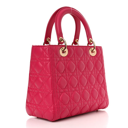 Christian Dior Lambskin Cannage Medium Lady Dior Pink 3 of 10