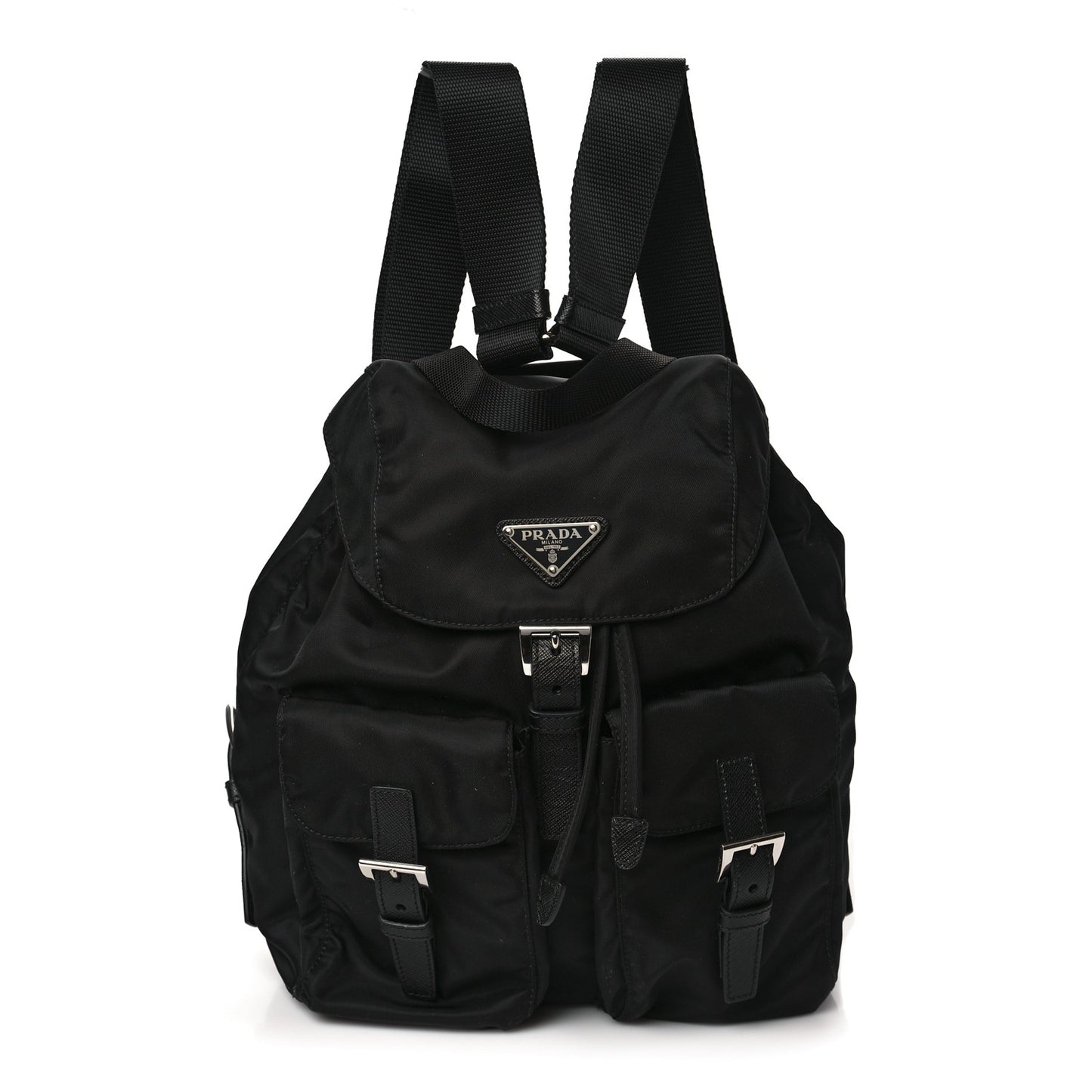 Tessuto Nylon Saffiano Small Backpack Black