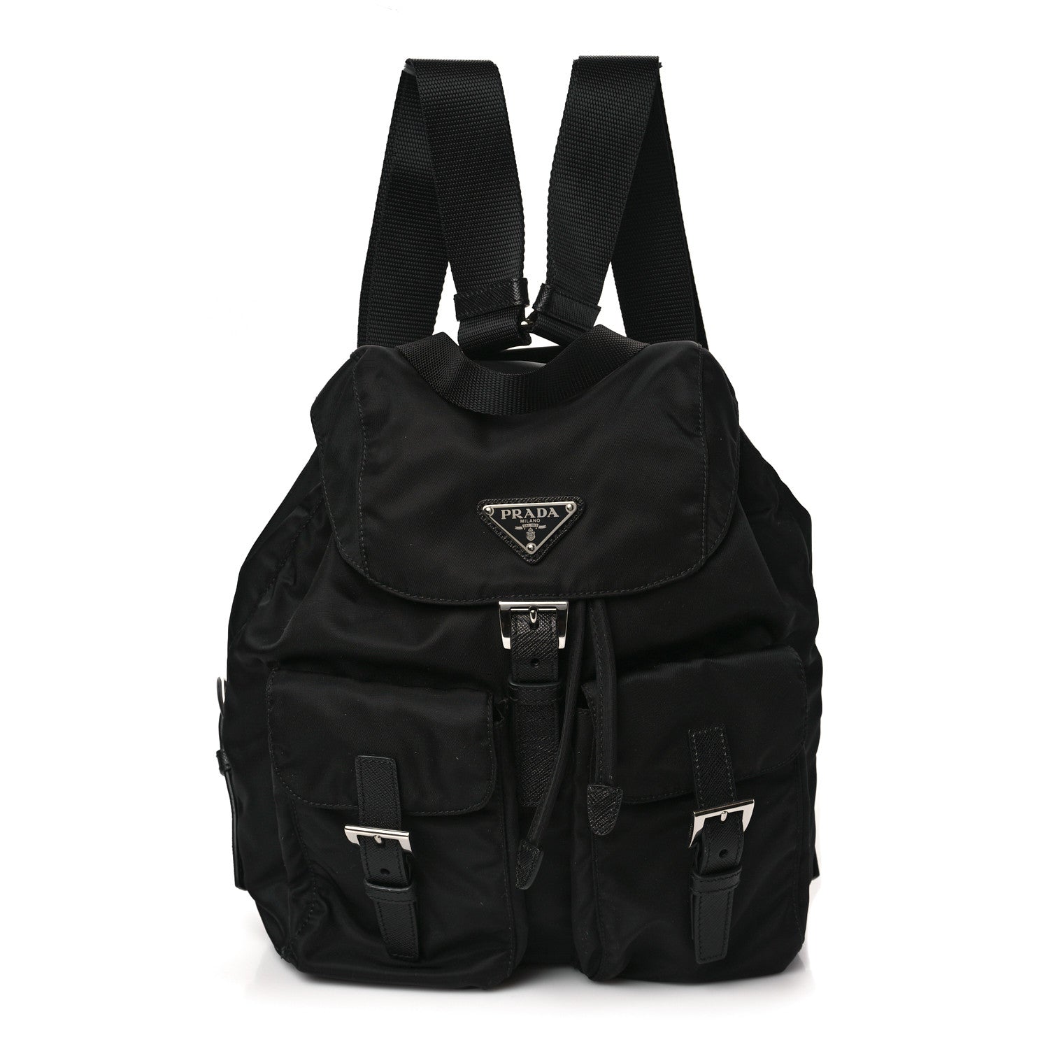 Prada Tessuto Nylon Saffiano Small Backpack Black 1 of 7