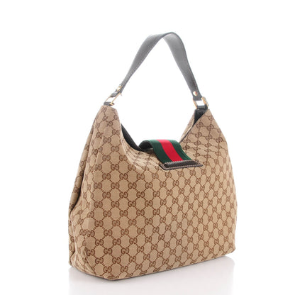 Gucci Monogram Large New Ladies Web Hobo Dark Brown 3 of 10
