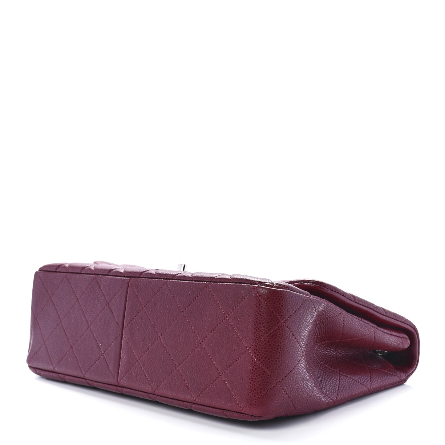 Caviar Quilted Jumbo Single Flap Dark Red