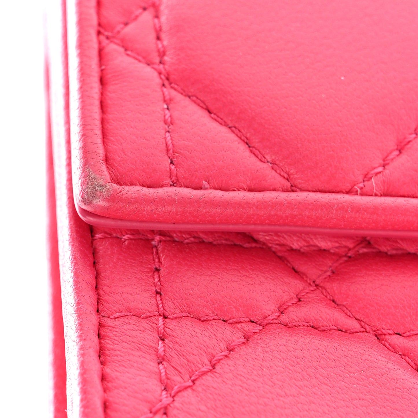 Lambskin Cannage Lady Dior Flap Wallet Pink
