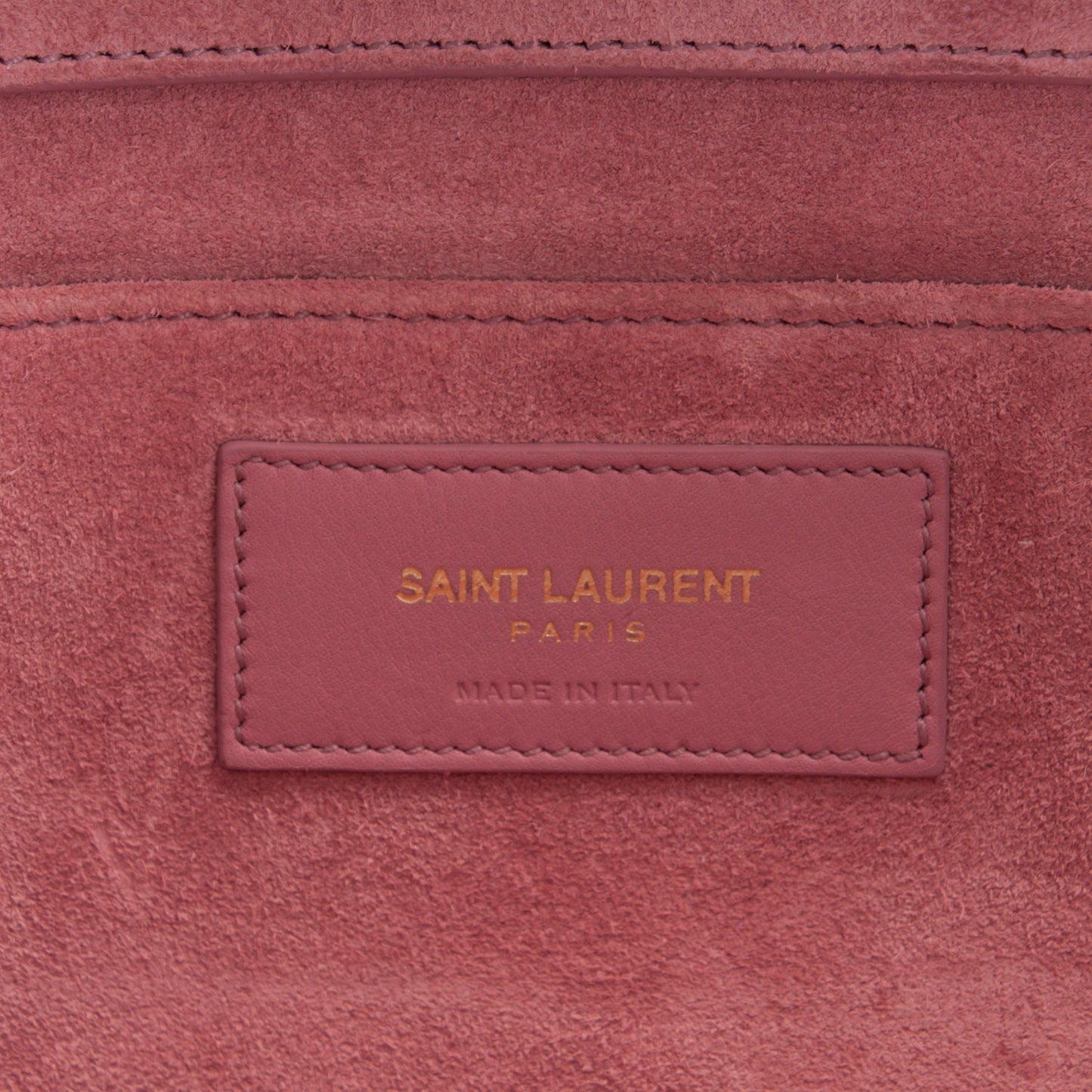 Calfskin Classic Y Ligne Clutch Dark Rose