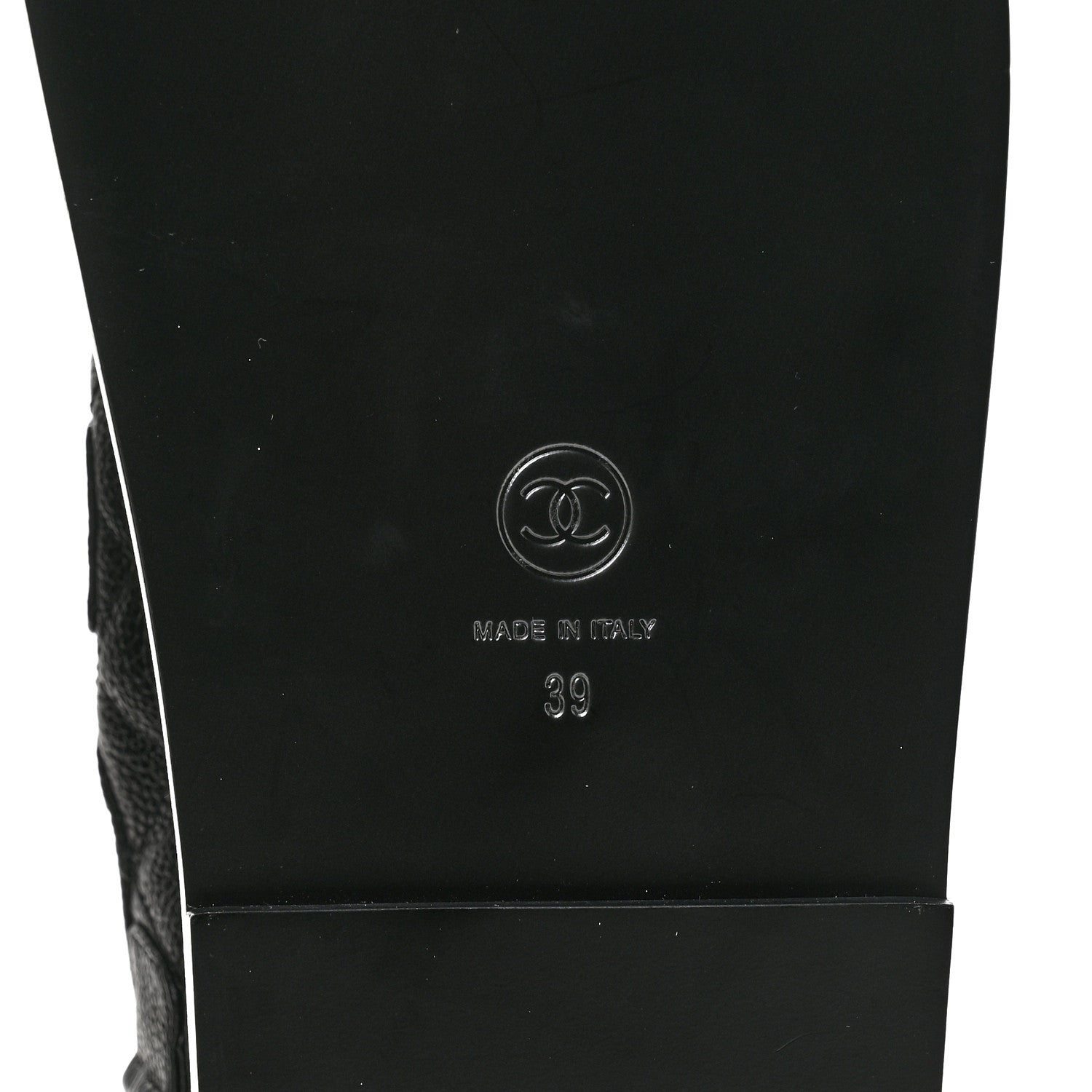 Chanel Grained Calfskin Velcro Dad Sandals 39 Black 8 of 10