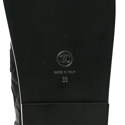 Chanel Grained Calfskin Velcro Dad Sandals 39 Black 8 of 10