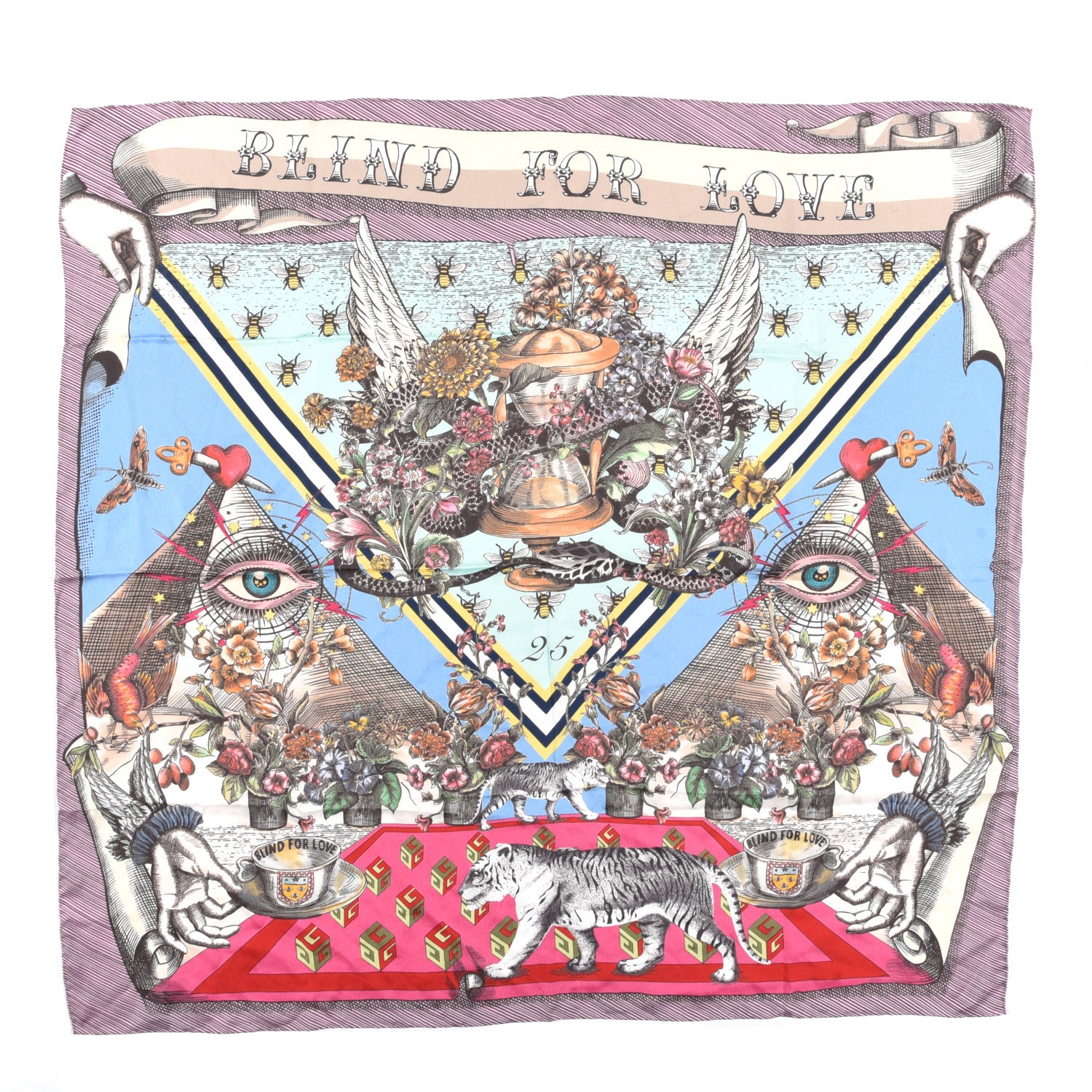 Gucci Silk Blind for Love Square Scarf Multicolor 1 of 4