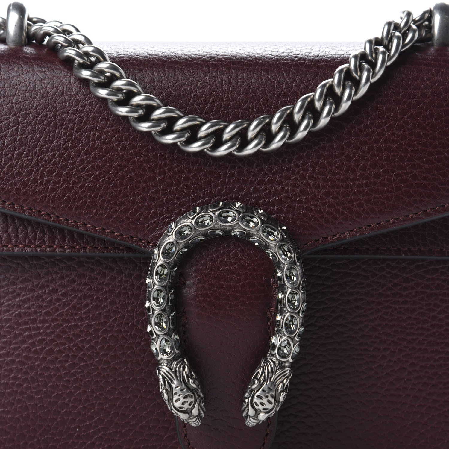 Gucci Dollar Calfskin Crystal Mini Dionysus Shoulder Bag Vintage Bordeaux 11 of 12