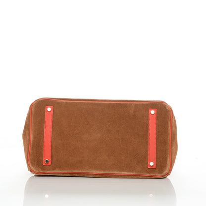 Hermes Veau Doblis Swift Grizzly Birkin 35 Chamois Capucine 5 of 29