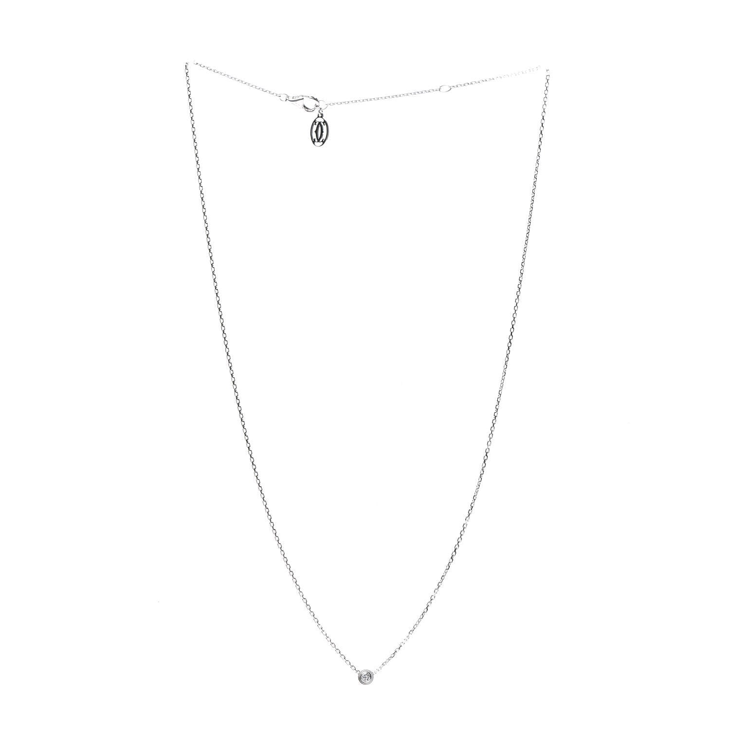 Cartier 18K White Gold Diamond XS D'Amour Pendant Necklace 3 of 6
