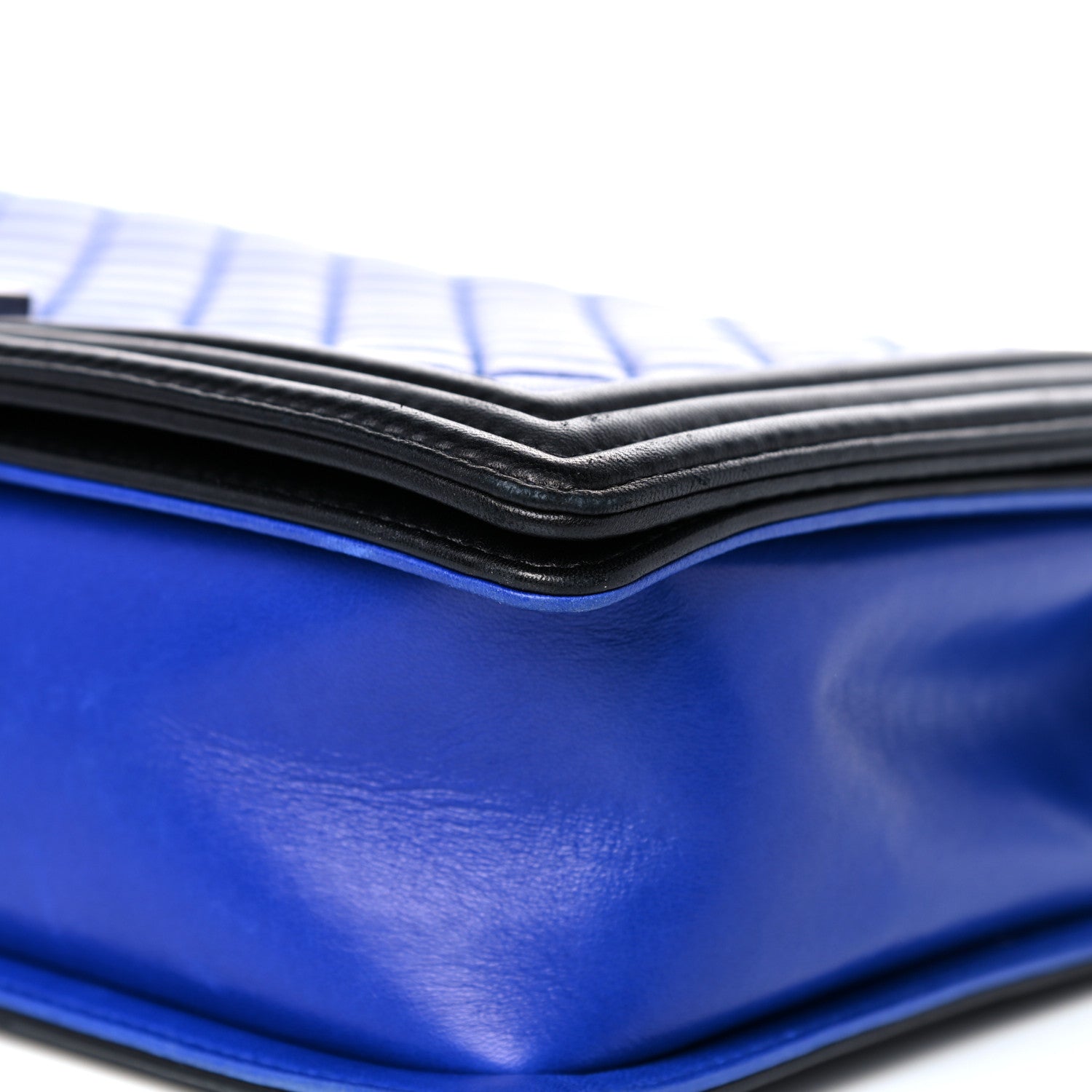 Chanel Lambskin Quilted Large Boy Flap Blue Black 9 of 20